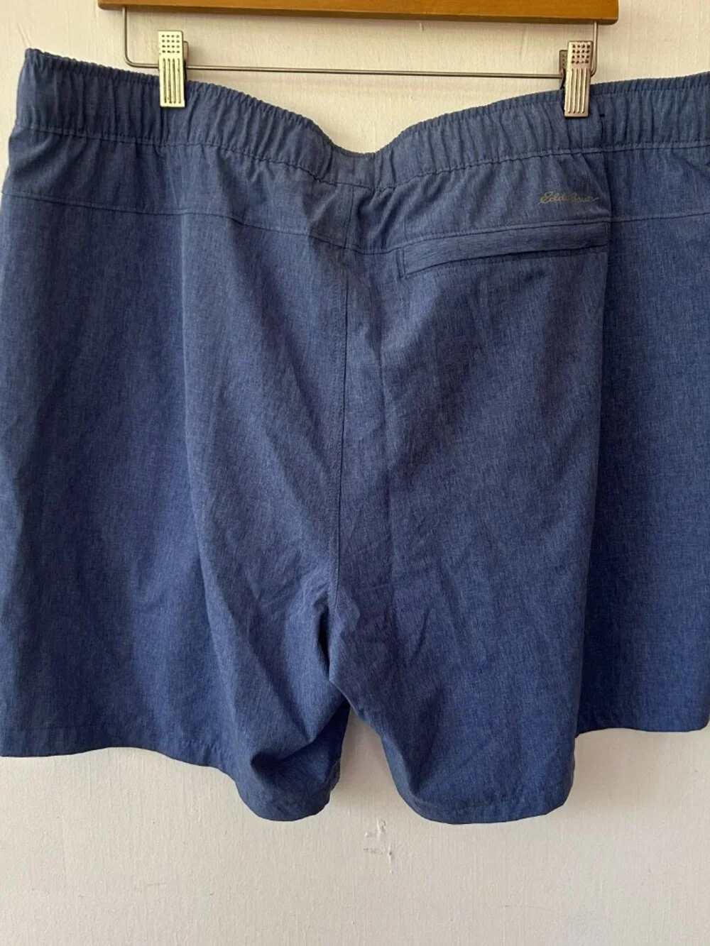 Eddie‎ Bauer Swim Shorts Mens XXL Blue Pockets Tie Waist Swimwear